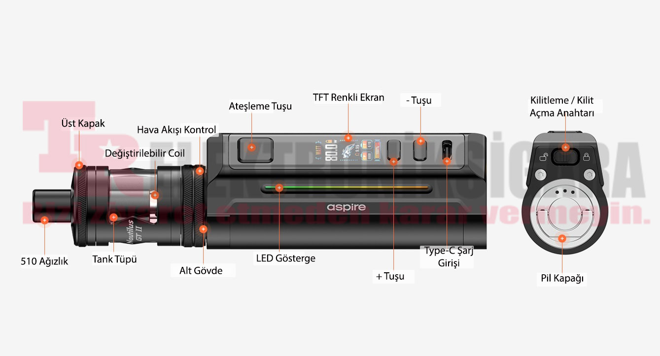 Aspire Zelos X80 MTL Kit Elektronik Sigara