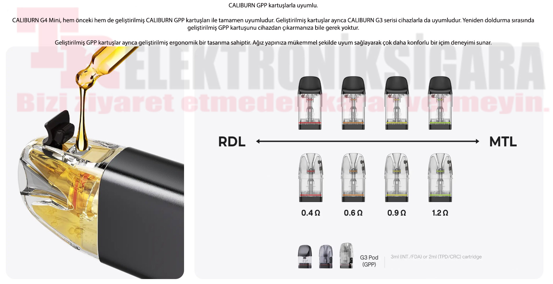 Uwell Caliburn G4 Mini Pod Mod Elektronik Sigara