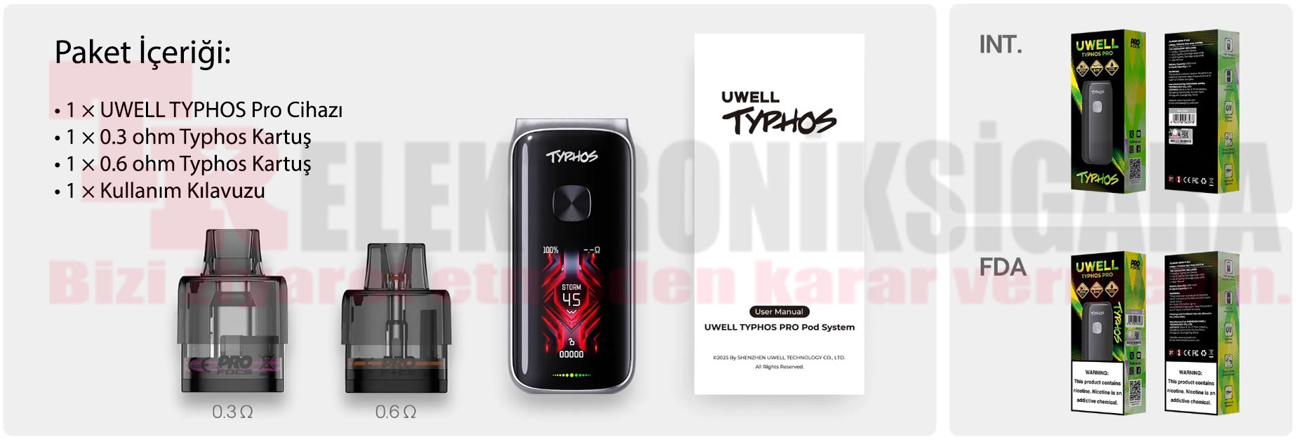 Uwell Typhos Pro 45W Pod Mod Elektronik Sigara