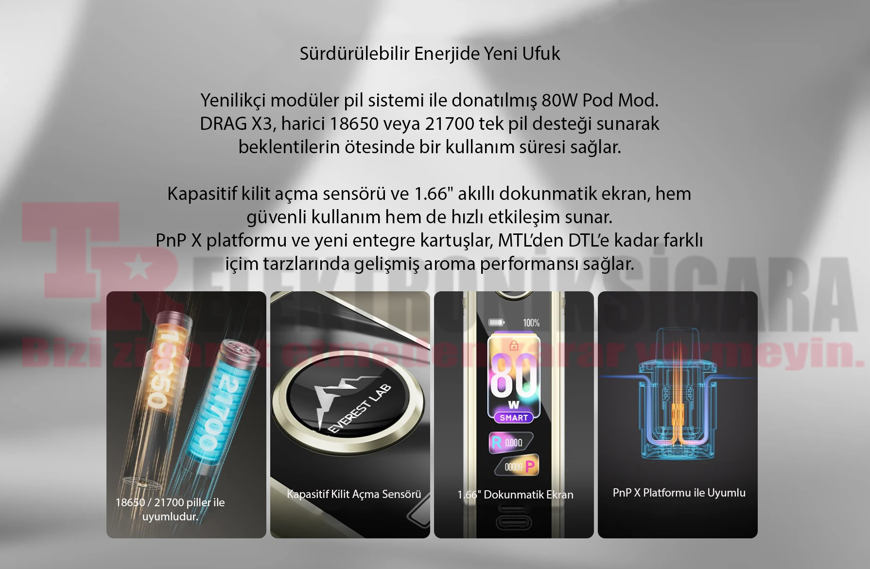 Voopoo Drag X3 Kit 80W Pod Mod Elektronik Sigara